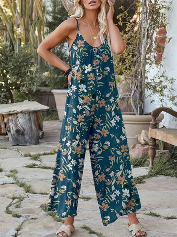Hedy - Ärmelloser bedruckter Jumpsuit