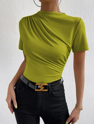 Ottliese - Plissiertes Kurzarm-Top