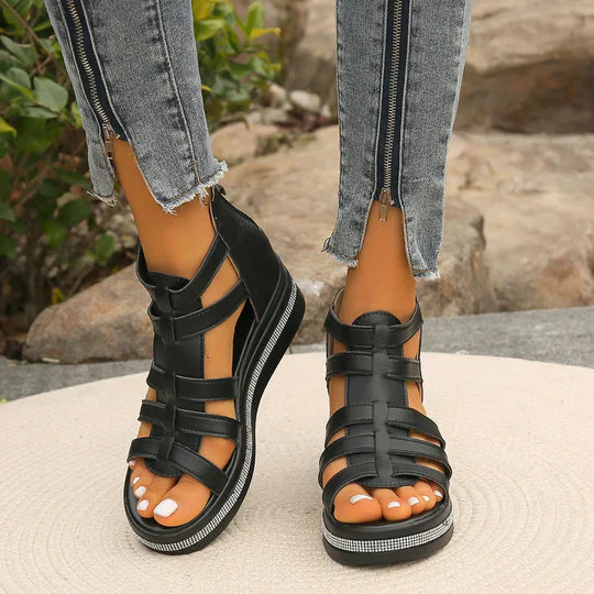 Maren - Strassverzierte Plateausandalen Für Frauen