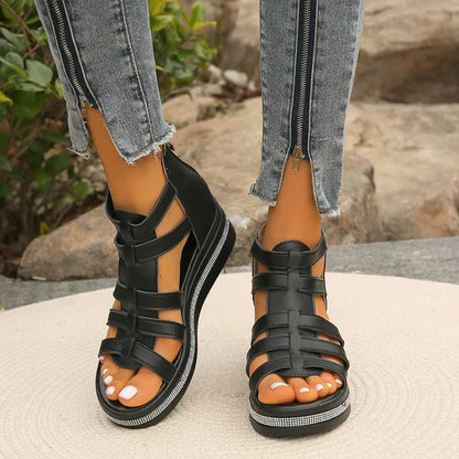 Maren - Strassverzierte Plateausandalen Für Frauen