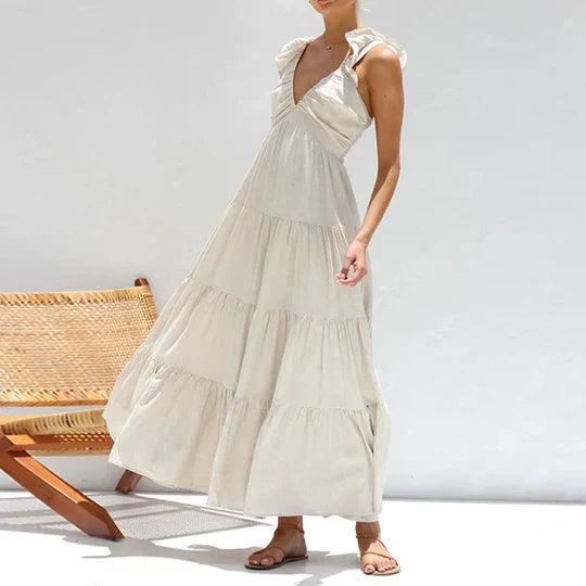 Dominica - Ärmelloses Maxikleid Mit Rüschen