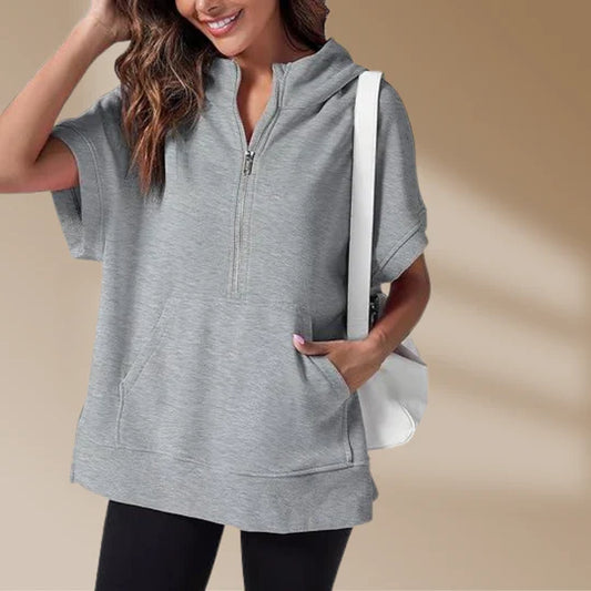 Valentin - Damen Sweatshirt mit halbem Reißverschluss