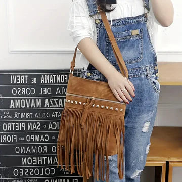 Irmhild - Vintage Fransen Crossbody Tasche