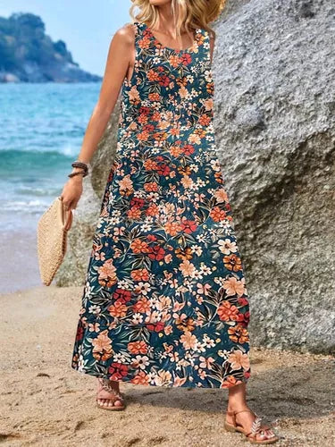 Xenia - Bohemian Print Ärmelloses Freizeitkleid