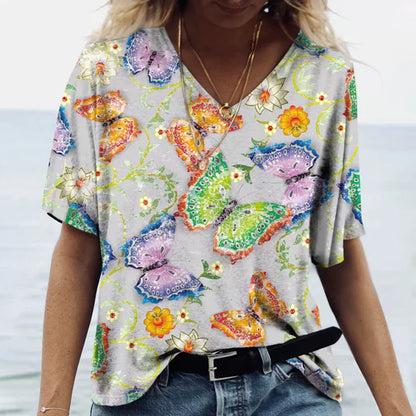 Naomi - Hemd Mit Schmetterlings-Blumenprint