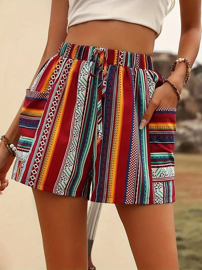 Sylvia - Gestreifte Shorts mit Taschendesign