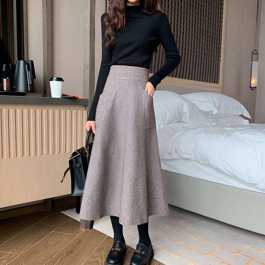 Romina | Bequemer Midirock in Camel-Farbe