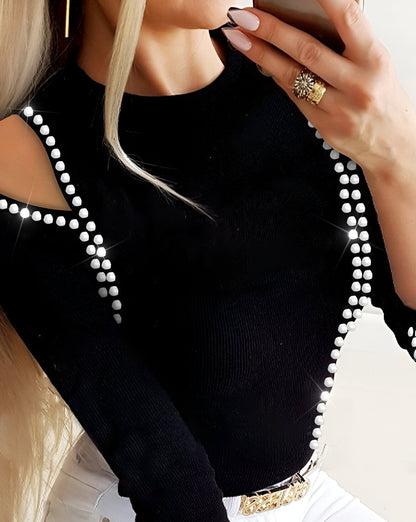 Clotilde | Chic & Funkelndes Cold Shoulder T-Shirt