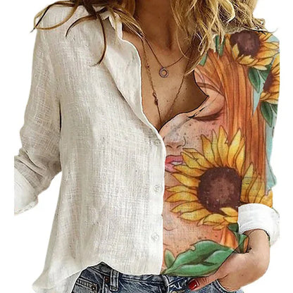 Janya - Langärmeliges Print-Kleid mit Umlegekragen