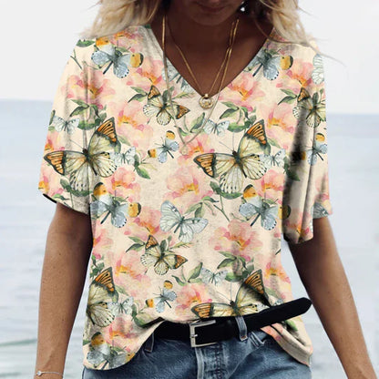 Naomi - Hemd Mit Schmetterlings-Blumenprint