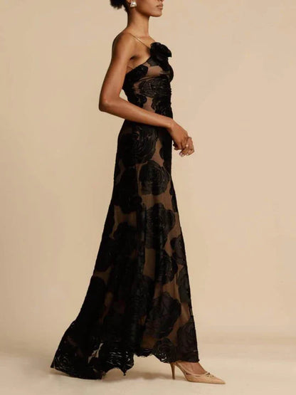 Dorothea - Elegantes Langes Rosenkleid