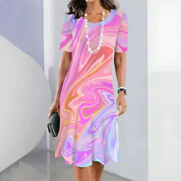 Enna - Wunderschönes Kleid mit Marmormuster