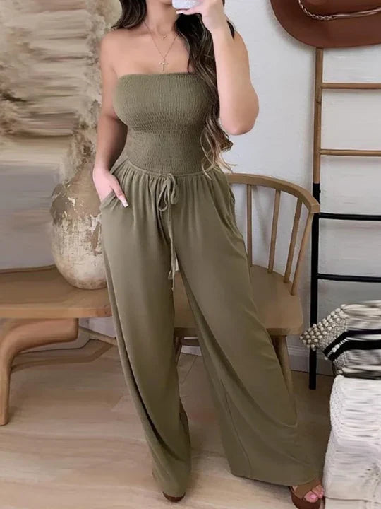 Gamila - Schlichter Schulterfreier Jumpsuit