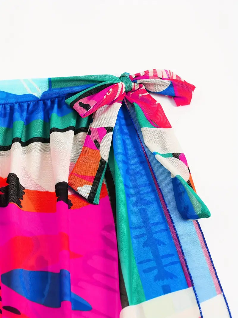 Svea - Bunte Pop Art Style Druck Krawatte Seite Cover Up
