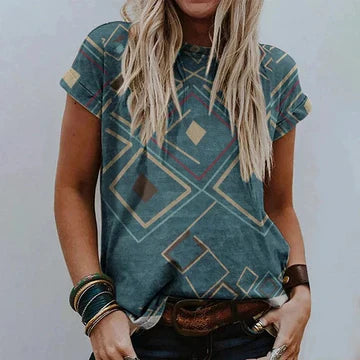 Ursina - Top mit Vintage-Druck