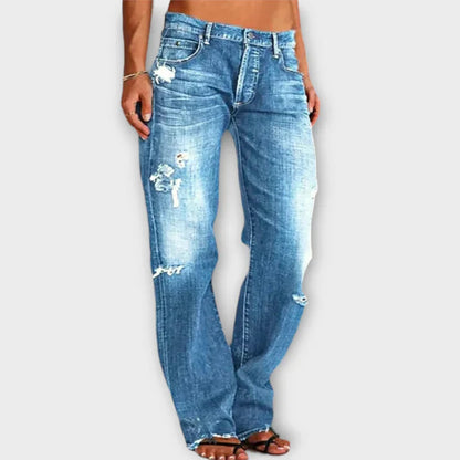 Käthe Marie - Zerrissene Damenjeans mit niedriger Taille