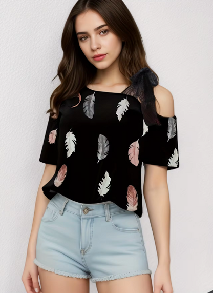 Selina - Ladies Fashion Short Sleeves Loose