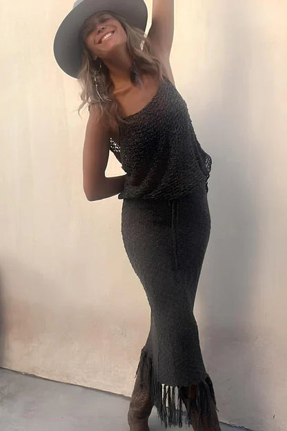 Magdalena - Boho ärmelloses Kleid