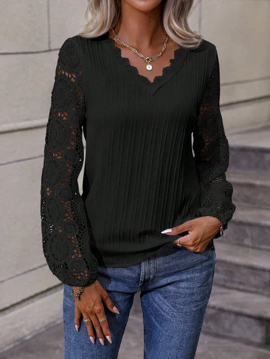 Zuri Mae - Laternenärmel-Top aus Spitze