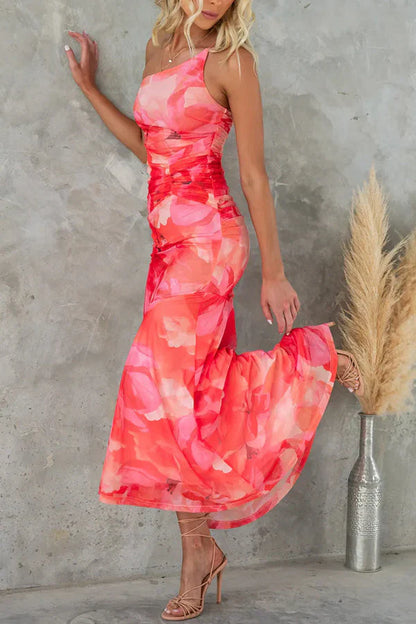 Monika -  Buntes geblümtes Leberkleid