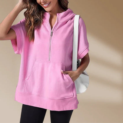 Valentin - Damen Sweatshirt mit halbem Reißverschluss