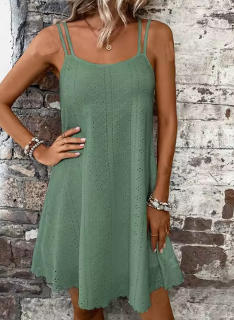 Walderia - Ladies Summer Belt A-Line Dress