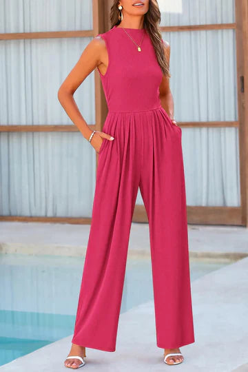 Nancy - Jumpsuit mit Rundhalsausschnitt