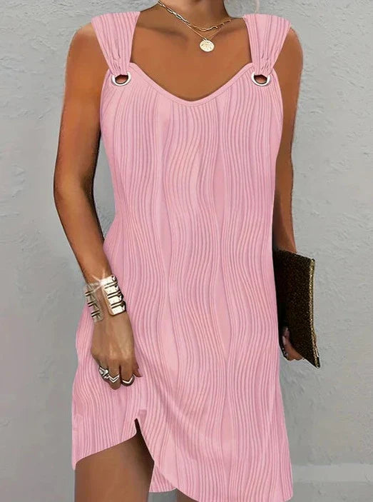 Ysolde - Kleid Mit Gewellten Streifen
