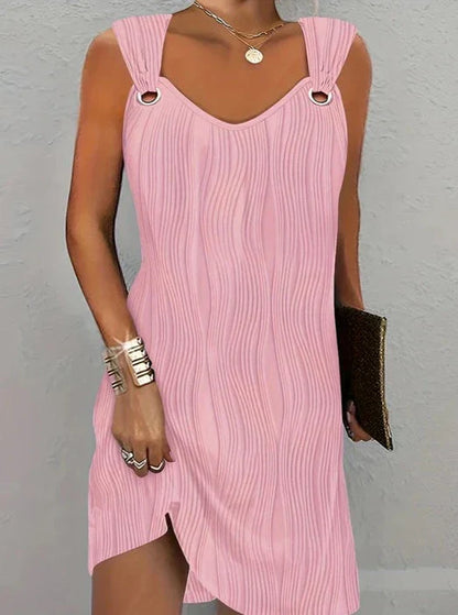 Ysolde - Kleid Mit Gewellten Streifen
