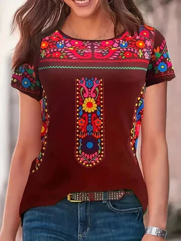 Juli - Kurzarm-Shirt mit Rundhalsausschnitt