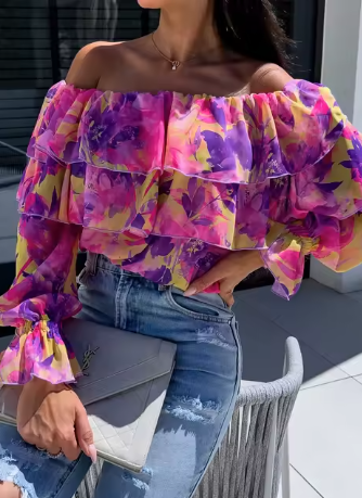 Thalia - Autumn Off-Shoulder Long Sleeves Fashion