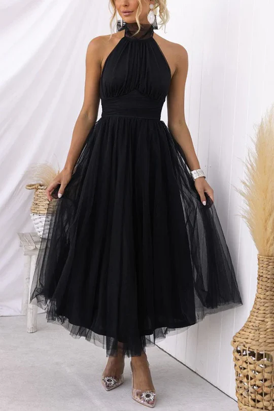 Bertha - Elegantes Rückenfreies Trägerkleid