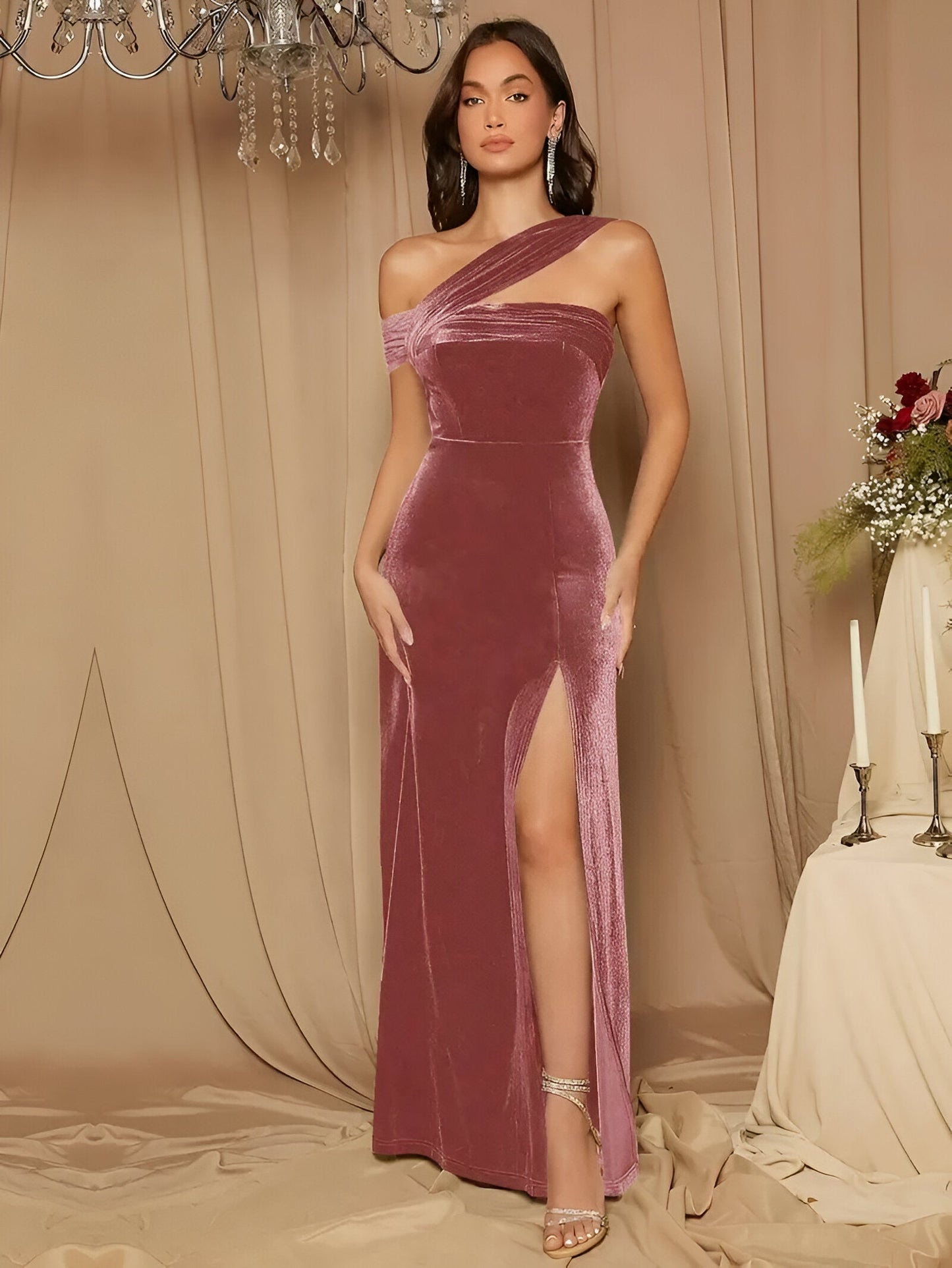 Eliska | Sexy Samt Bodycon Kleid mit Seitenschlitz