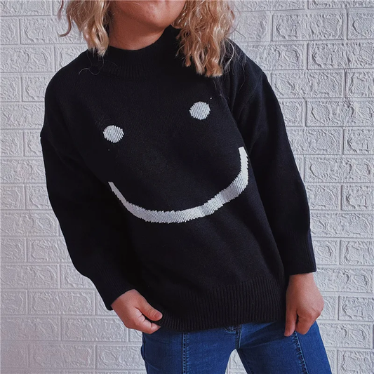 Dimi |  Herbst Niedliches Smiley-Muster Langarmshirt