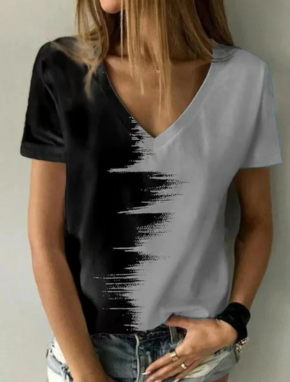 Betty - T-Shirt Mit V-Ausschnitt Und Kurzen Ärmeln