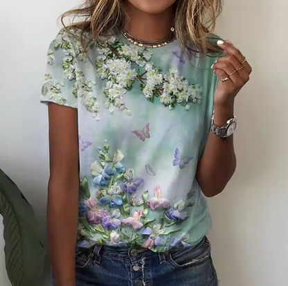 Toni - Koreanische Damen 3d Rose Floral Muster