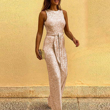 Ivona - Ärmelloser Jumpsuit mit Pailletten