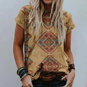 Ursina - Top mit Vintage-Druck