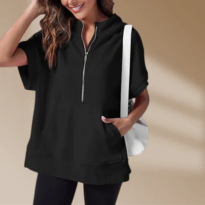 Valentin - Damen Sweatshirt mit halbem Reißverschluss