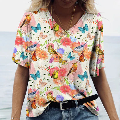 Naomi - Hemd Mit Schmetterlings-Blumenprint