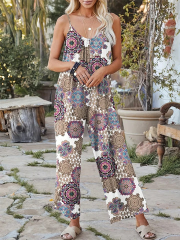 Hedy - Ärmelloser bedruckter Jumpsuit