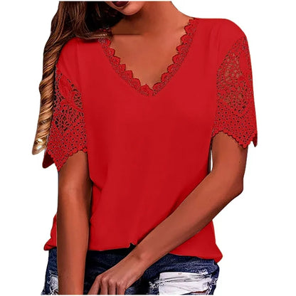 Nurfaiza - Vintage Mode Spitze Trendy Damen T-Shirts