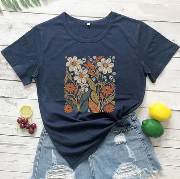 Seraphina - Frauen Vintage Wildflower Shirt