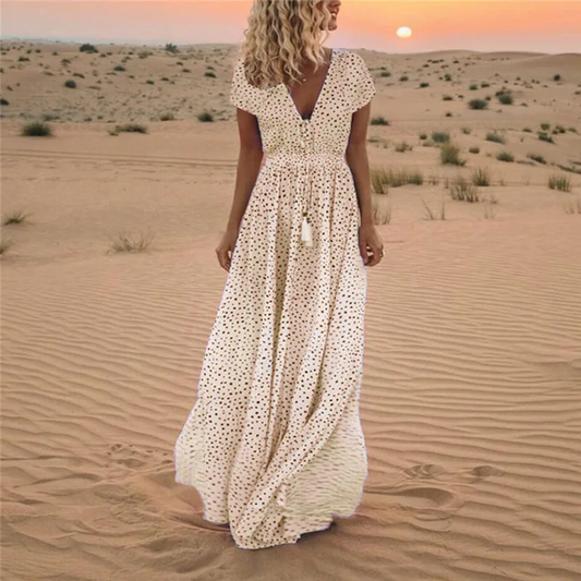 Everlyn - Gepunktetes böhmisches Freizeitkleid