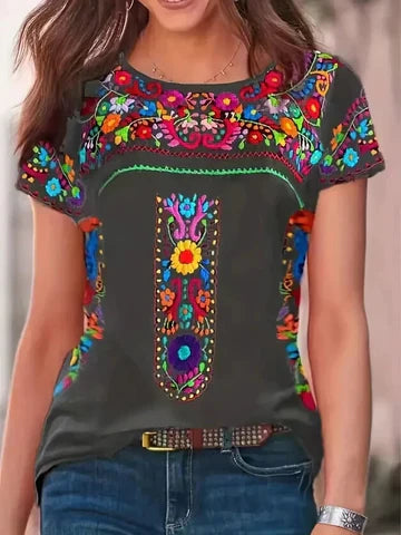 Salome - Kurzarm-Shirt mit Rundhalsausschnitt