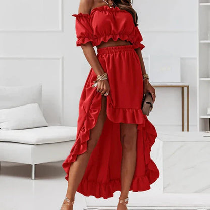 Birgitta - Elegantes Rüschenkleid-Set