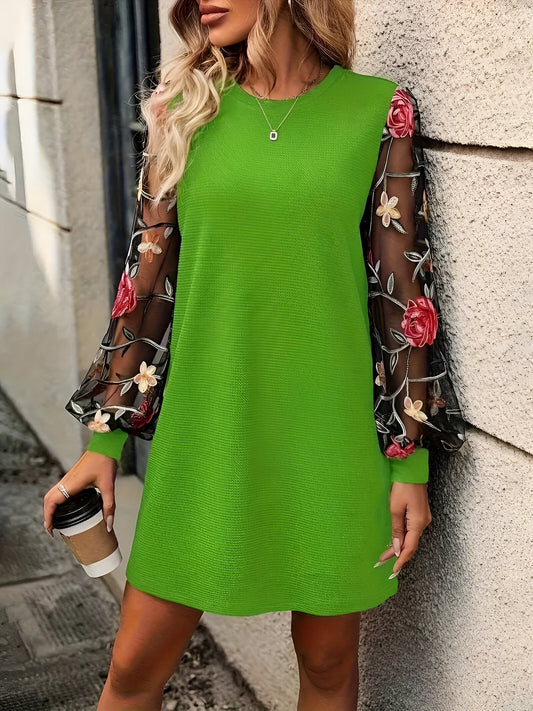 Leokadia | Elegantes Kleid mit floralem Lantern-Ärmel