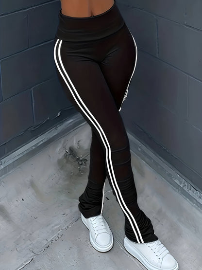 Delfine | Gestreifte Skinny High-Waisted Leggings für mühelosen Alltagsstil