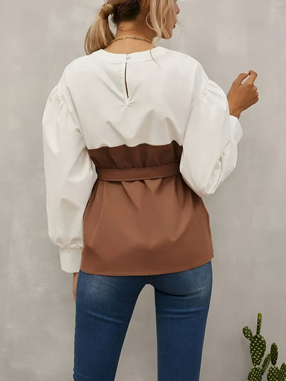 Edita | Elegantes Color-Blocking Faux-Zwei-Teile-Shirt für Damen