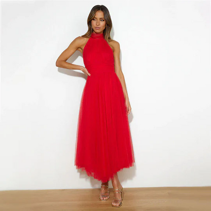 Daphne 2 - Netzkleid Mit Hohem Halsausschnitt